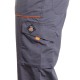 Pantaloni cu pieptar, de lucru, pentru vară, ripstop, 190 g/mp, Prisma Summer Grey/Orange