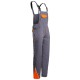 Pantaloni cu pieptar, de lucru, pentru vară, ripstop, 190 g/mp, Prisma Summer Grey/Orange