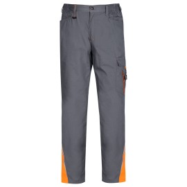 Pantaloni de lucru pentru vară, din tercot, țesătură ripstop, 190 g/mp, Prisma Summer Grey/Orange