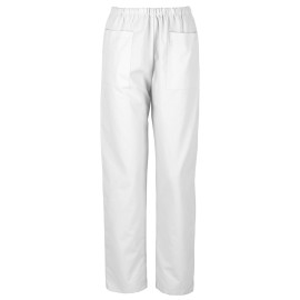 Pantaloni medicali unisex, din bumbac & poliester, 120 g/mp, alb, M3