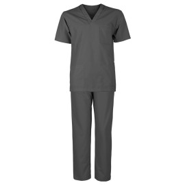Costum medical unisex: tunică + pantaloni, bumbac & poliester, 120 g/mp, M3 Dark Grey