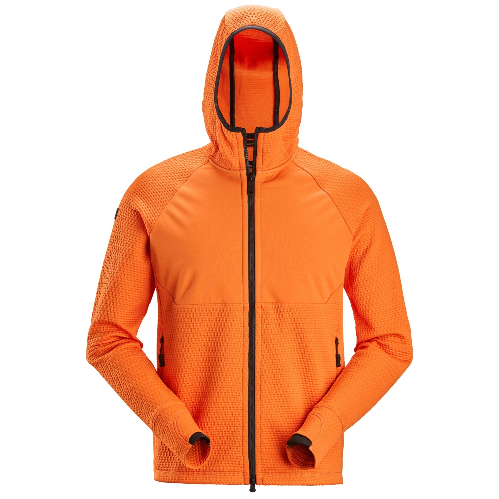 Hanorac cu glugă & fermoar, strat intermediar, Snickers Workwear, FlexiWork, 8405, Warm Orange
