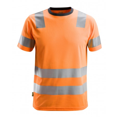 Tricou reflectorizant, CL 2, Snickers Workwear, AllroundWork, 2530, Orange