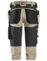 Pantaloni scurți de lucru, 3/4, stretch, cu buzunare holster, Snickers Workwear, AllroundWork, 6142, Khaki/Black