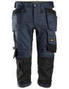 Pantaloni scurți de lucru, 3/4, stretch, cu buzunare holster, Snickers Workwear, AllroundWork, 6142, Navy/Black