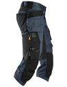 Pantaloni scurți de lucru, 3/4, stretch, cu buzunare holster, Snickers Workwear, AllroundWork, 6142, Navy/Black