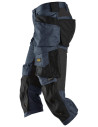 Pantaloni scurți de lucru, 3/4, stretch, cu buzunare holster, Snickers Workwear, AllroundWork, 6142, Navy/Black