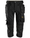 Pantaloni scurți de lucru, 3/4, stretch, cu buzunare holster, Snickers Workwear, AllroundWork, 6142, Black/Black