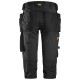 Pantaloni scurți de lucru, 3/4, stretch, cu buzunare holster, Snickers Workwear, AllroundWork, 6142, Black/Black