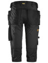 Pantaloni scurți de lucru, 3/4, stretch, cu buzunare holster, Snickers Workwear, AllroundWork, 6142, Black/Black