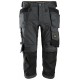 Pantaloni scurți de lucru, 3/4, stretch, cu buzunare holster, Snickers Workwear, AllroundWork, 6142, Black/Black