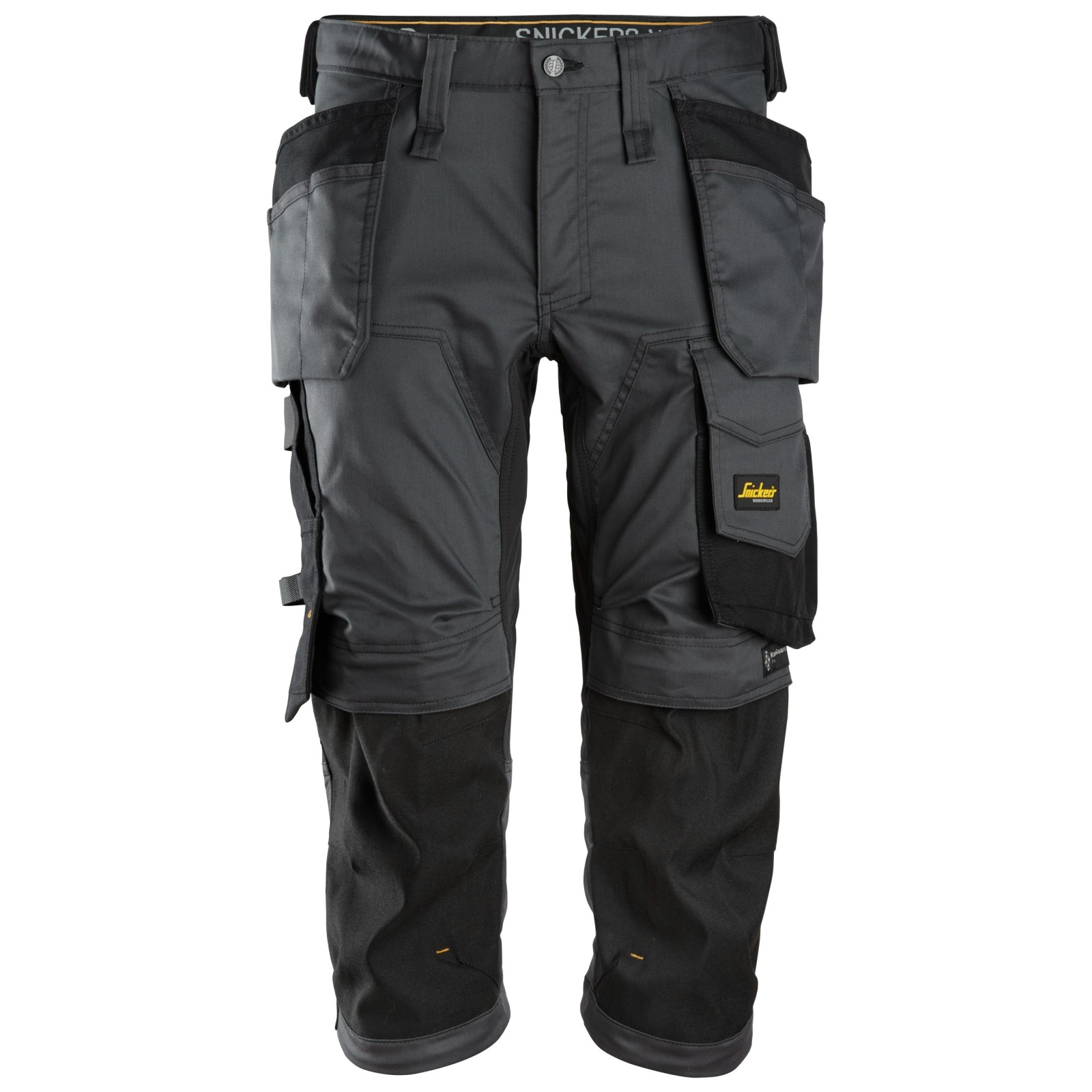 Pantaloni scurți de lucru, 3/4, stretch, cu buzunare holster, Snickers Workwear, AllroundWork, 6142, Black/Black