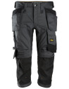 Pantaloni scurți de lucru, 3/4, stretch, cu buzunare holster, Snickers Workwear, AllroundWork, 6142, Black/Black