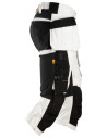 Pantaloni scurți de lucru, 3/4, stretch, cu buzunare holster, Snickers Workwear, AllroundWork, 6142, White/Black