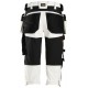 Pantaloni scurți de lucru, 3/4, stretch, cu buzunare holster, Snickers Workwear, AllroundWork, 6142, White/Black