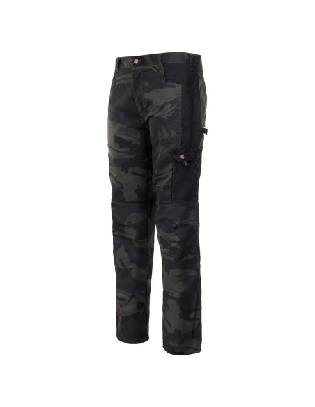 Pantaloni de lucru în stil camuflaj, din tercot, 190 g/mp, Kamo