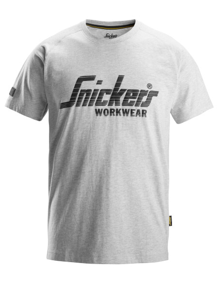 Tricou de bărbați, 95% bumbac + 5% vâscoză, 200 g/mp, Snickers Workwear Logo, 2590, Grey Melange