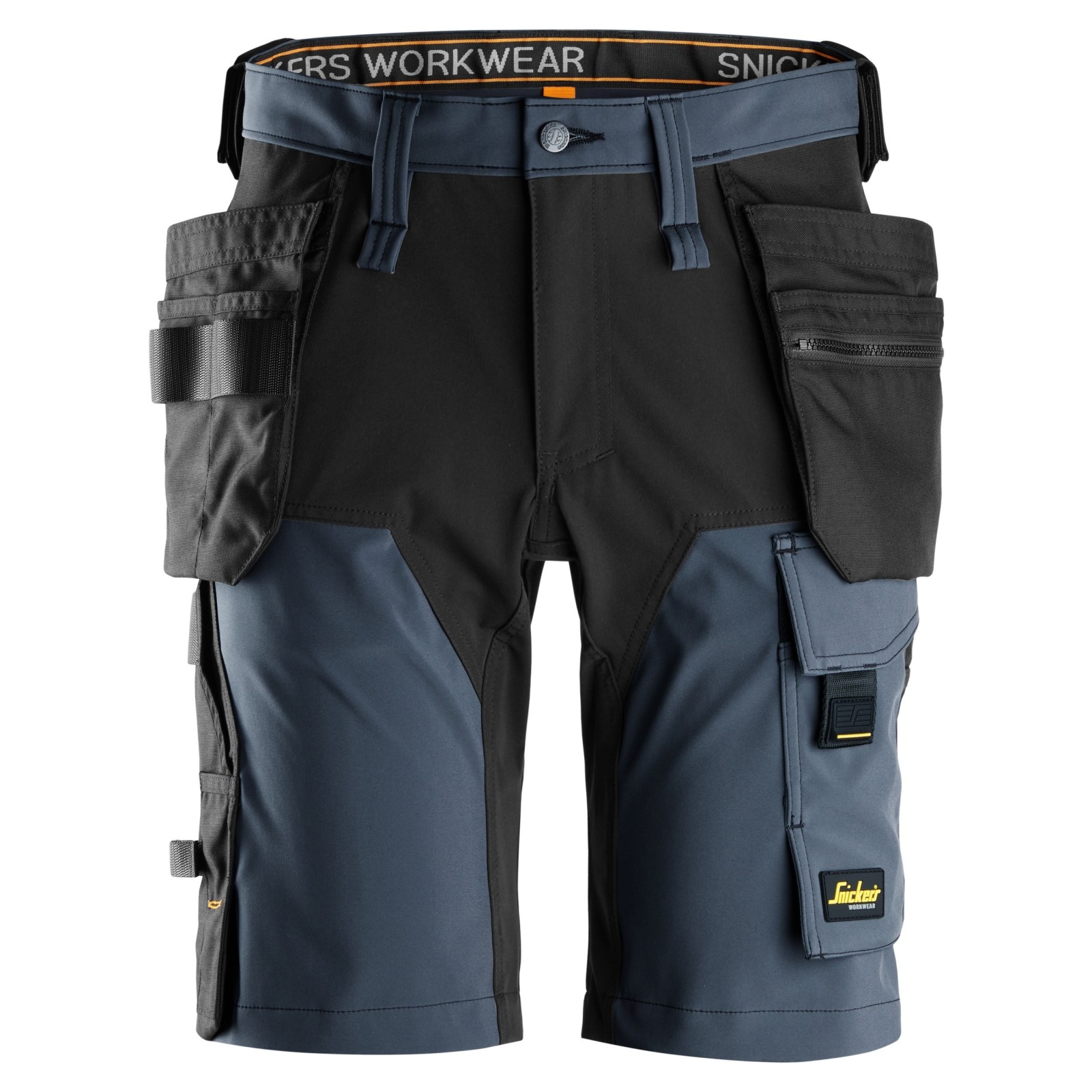 Pantaloni scurți de lucru, 4-way stretch, cu buzunare holster, Snickers Workwear, AllroundWork, 6175, Navy/Black