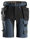 Pantaloni scurți de lucru, 4-way stretch, cu buzunare holster, Snickers Workwear, AllroundWork, 6175, Navy/Black