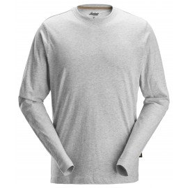 Tricou cu mânecă lungă pentru bărbați, 100% bumbac, Snickers Workwear, 2496, Grey Melange
