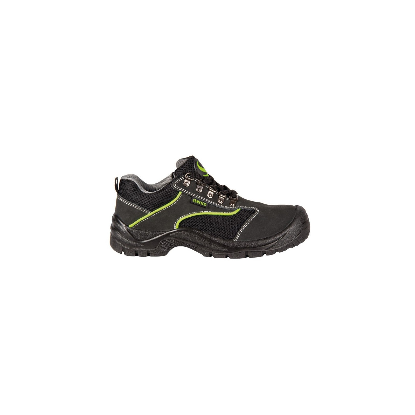 Pantofi de lucru unisex, fără bombeu, piele & material textil, Emerton Black Low O1