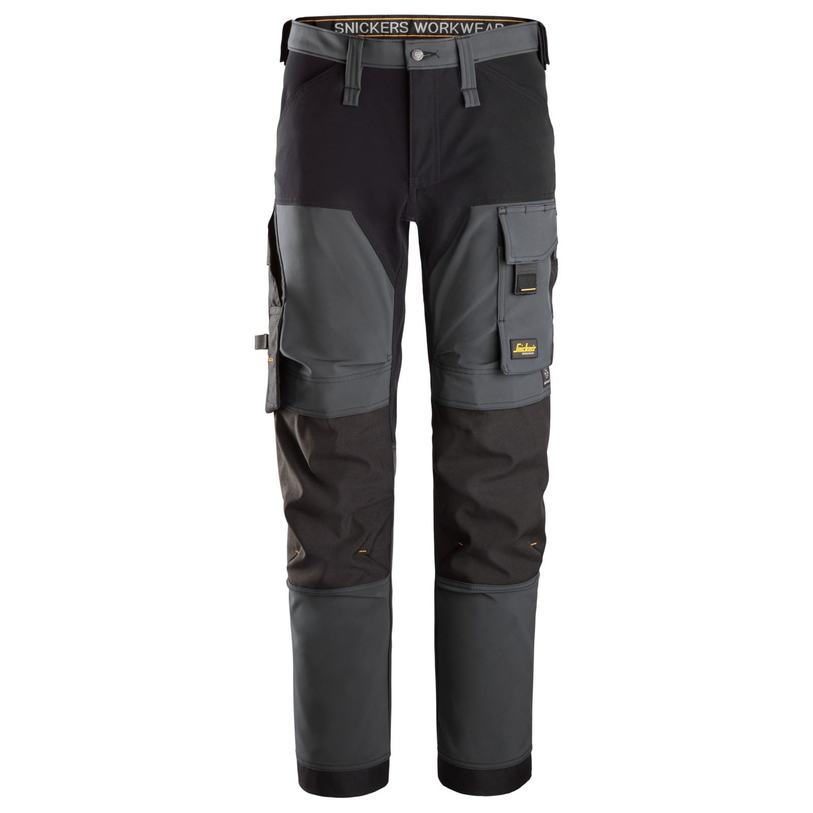 Pantaloni de lucru, 4-way stretch, anti-vânt, Snickers Workwear, AllroundWork, 6375, Steel Grey/Black