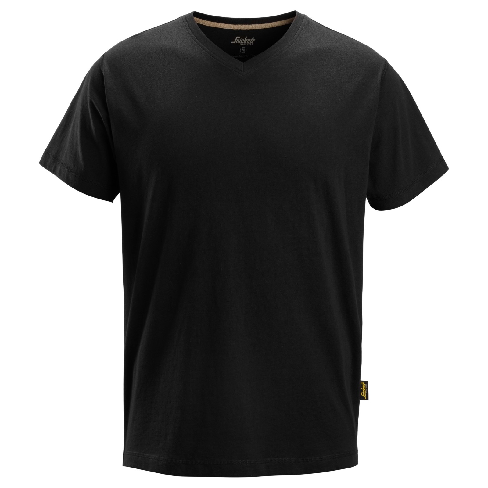 Tricou de bărbați, guler în V, bumbac 100%, 160 g/mp, Snickers Workwear, 2512, Black