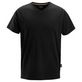 Tricou de bărbați, guler în V, bumbac 100%, 160 g/mp, Snickers Workwear, 2512, Black