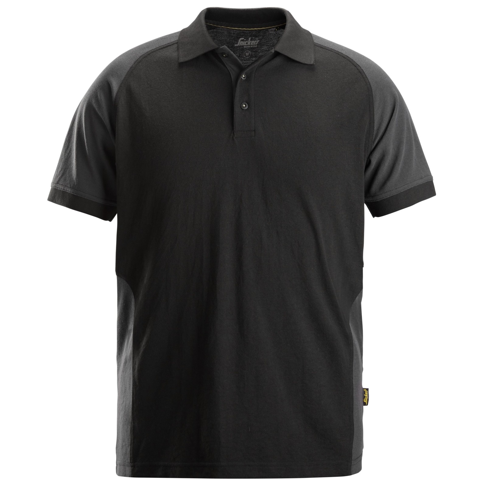 Tricou polo de bărbați, în 2 culori, bumbac+poliester, 220 g/mp, Snickers Workwear, 2750, Black/Steel Grey