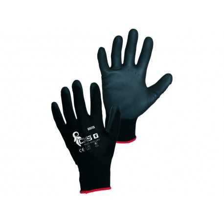 Mănuși de lucru tricotate cu strat de poliuretan BRITA BLACK, 0001-5V