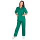 Costum medical unisex: tunică + pantaloni, bumbac & poliester, 120 g/mp, M3 Green