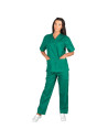 Costum medical unisex: tunică + pantaloni, bumbac & poliester, 120 g/mp, M3 Green