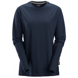 Tricou cu mânecă lungă de damă, 100% bumbac, Snickers Workwear, 2497, Navy