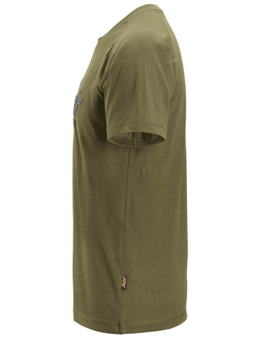 Tricou de bărbați, 100% bumbac, 200 g/mp, Snickers Workwear Logo, 2590, Khaki Green