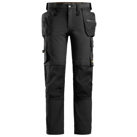 Pantaloni de lucru, 4-way stretch, cu buzunare holster, Snickers Workwear, AllroundWork, 6271, Black/Black