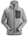 Hanorac cu glugă, din fleece, Snickers Workwear, FlexiWork, 8041, Grey/Black