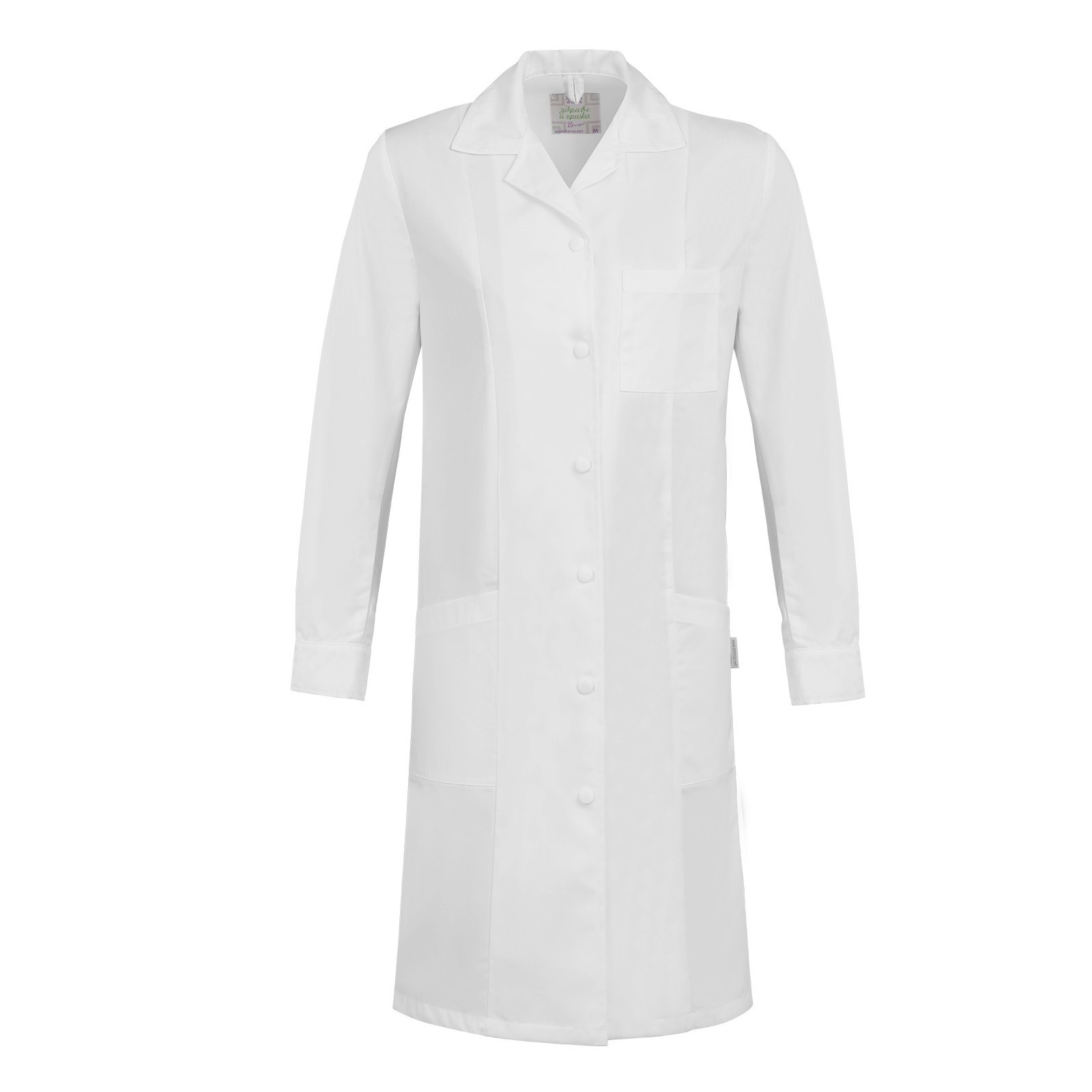 Halat medical de damă, bumbac & poliester, 160 g/mp, Iris