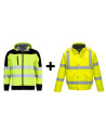 Set jachetă softshell Nobel 2.0 + geacă de iarnă căptușită Cloton - galben neon