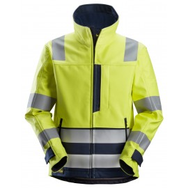 Jachetă softshell multi-normă, reflectorizantă, CL 3, Snickers Workwear, ProtecWork, 1260, Yellow/Navy