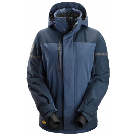 Geacă de damă, impermeabilă, termoizolantă, cu glugă, de iarnă, Snickers Workwear, AllroundWork, 1177, Navy/Dark Navy