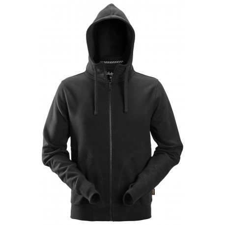 Hanorac cu glugă din bumbac & poliester, Full Zip, Snickers Workwear, AllroundWork, 2890, Black