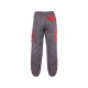 Pantaloni de lucru JOSEF bumbac 100%, roșu & gri - spate