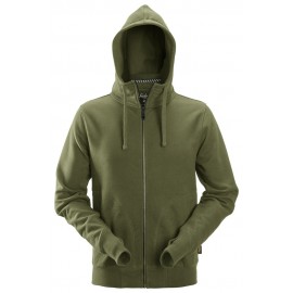 Hanorac cu glugă din bumbac & poliester, Full Zip, Snickers Workwear, AllroundWork, 2890, Khaki Green