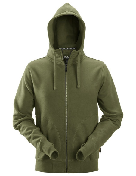 Hanorac cu glugă din bumbac & poliester, Full Zip, Snickers Workwear, AllroundWork, 2890, Khaki Green
