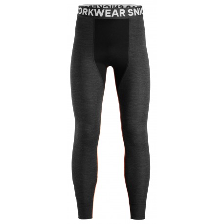 Pantaloni termici pentru bărbați, din lână merino, Snickers Workwear, Stay Warm, 9481, Black/Anthracite Melange