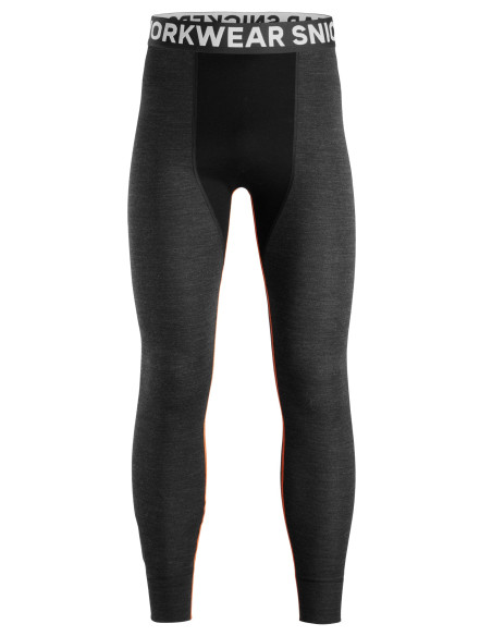 Pantaloni termici pentru bărbați, din lână merino, Snickers Workwear, Stay Warm, 9481, Black/Anthracite Melange