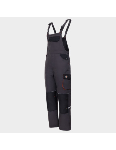 Pantaloni cu pieptar de lucru pentru iarnă, din tercot, 260 g/mp, Emerton