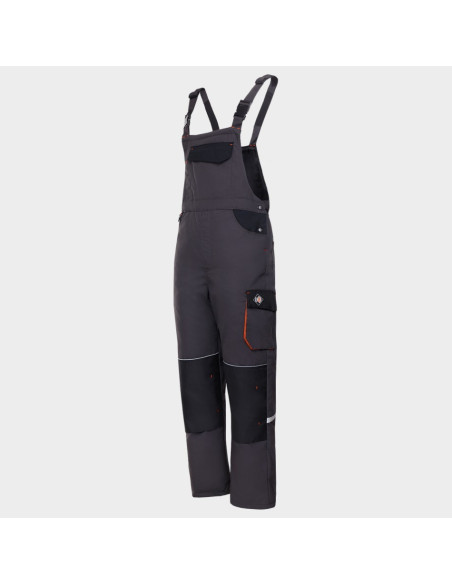Pantaloni cu pieptar de lucru pentru iarnă, din tercot, 260 g/mp, Emerton