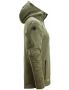 Hanorac cu glugă, din fleece, Snickers Workwear, FlexiWork, 8041, Kahki Green/Black