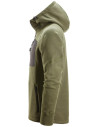 Hanorac cu glugă, din fleece, Snickers Workwear, FlexiWork, 8041, Kahki Green/Black